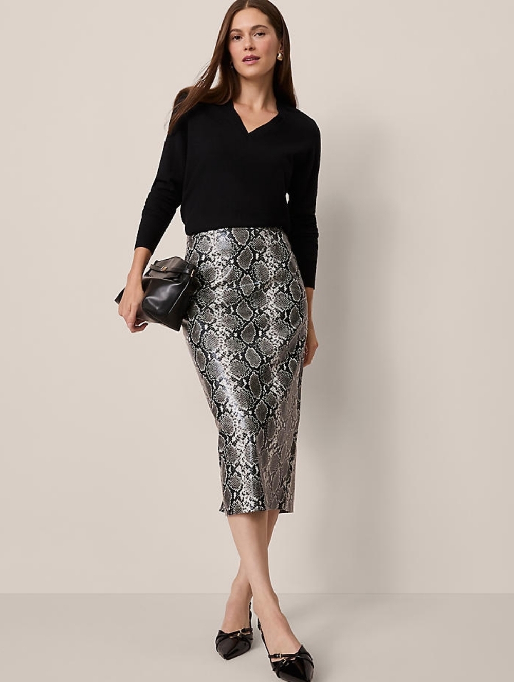 Snake Print Pencil Skirt - Size 2 - New With Tags - Ann Taylor - Midi Skirt